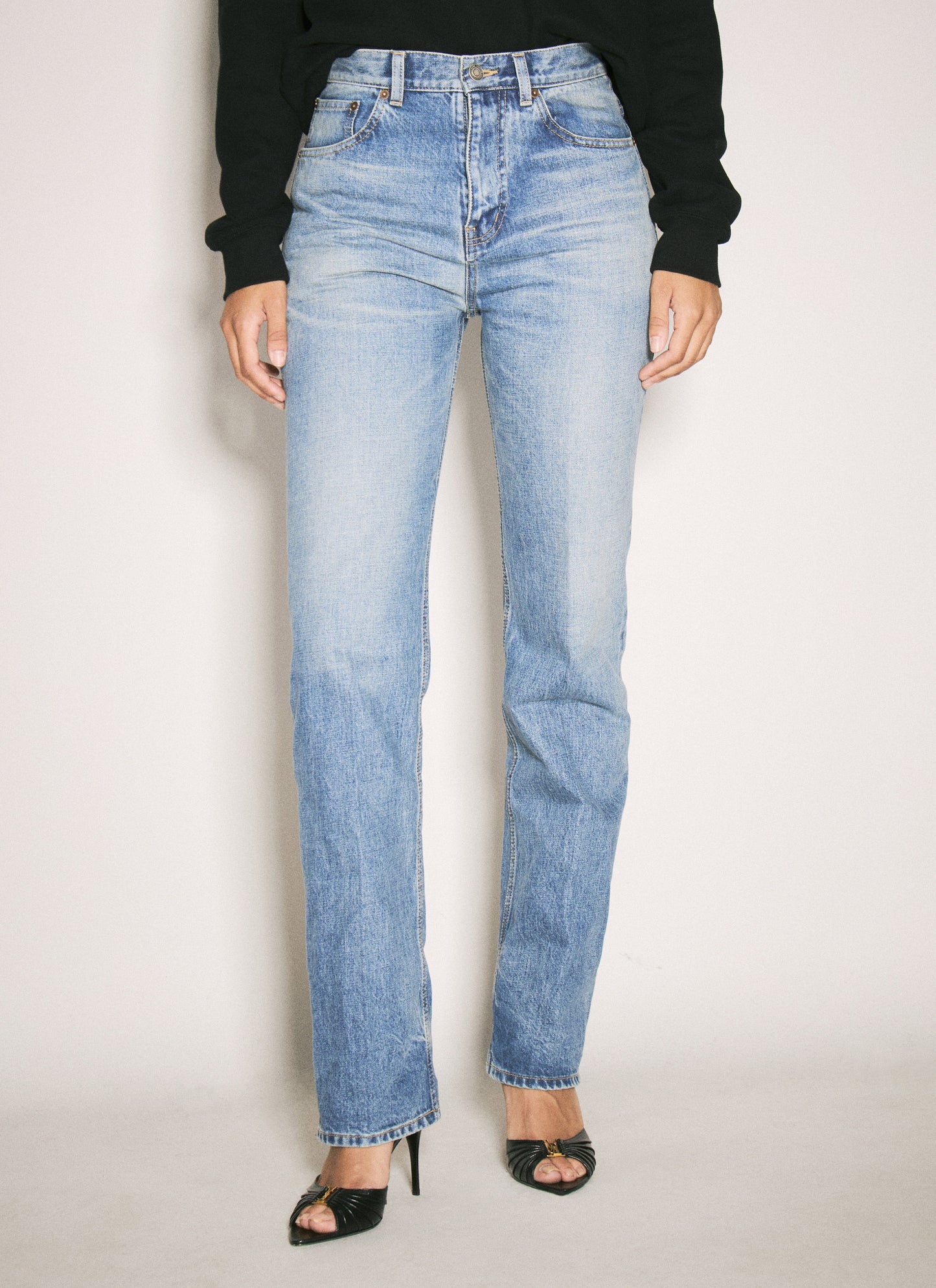 Saint Laurent Women Mid-Rise Straight Jeans