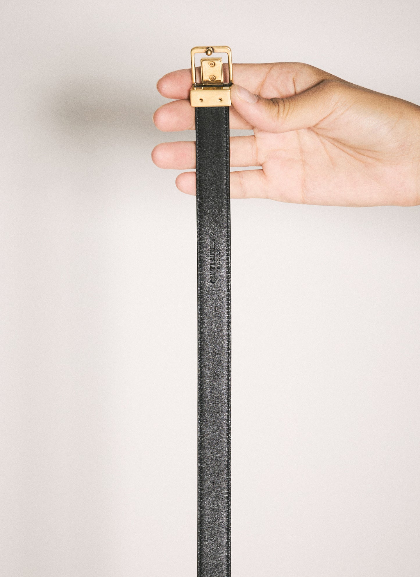 Saint Laurent Women Cassandre Patent Belt