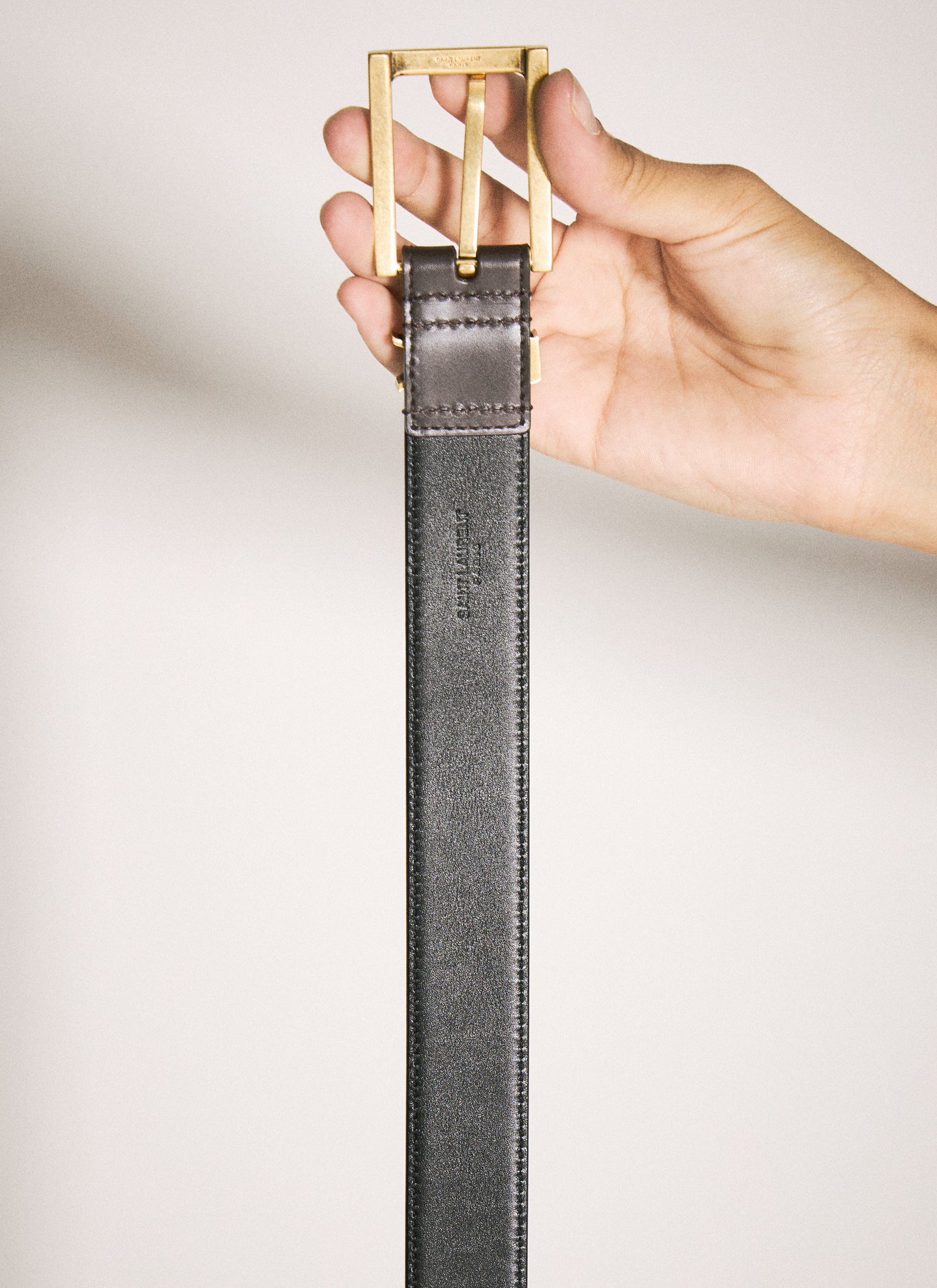 Saint Laurent Women Cassandre Leather Belt