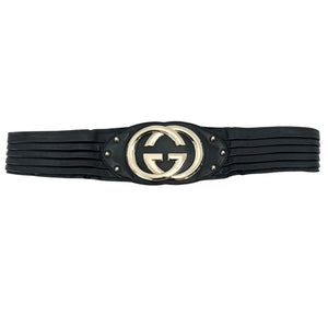 Gucci Wide Leather GG Logo Belt - Size Large