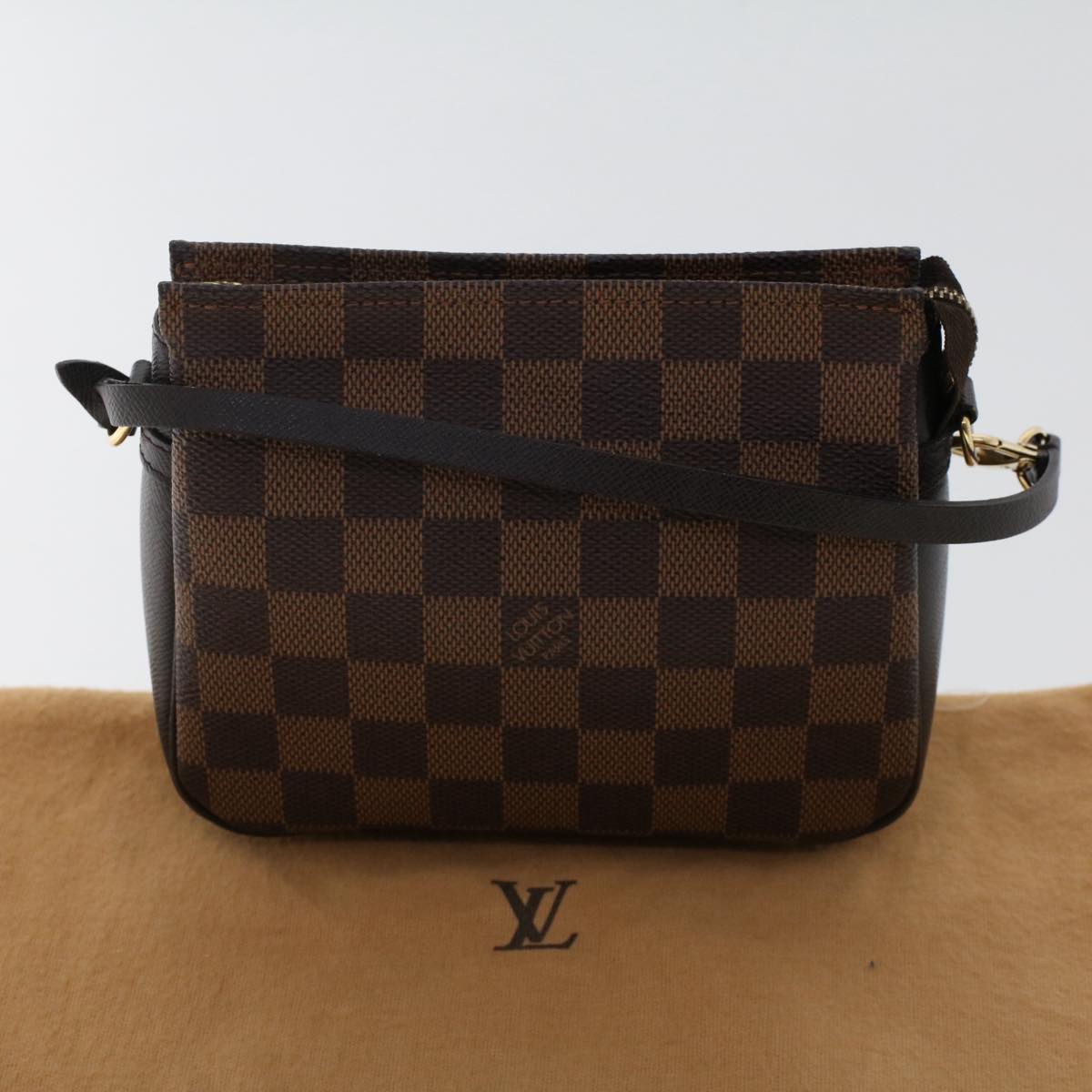 LOUIS VUITTON Damier Ebene Trousse Makeup Pouch N51982 LV Auth tb801