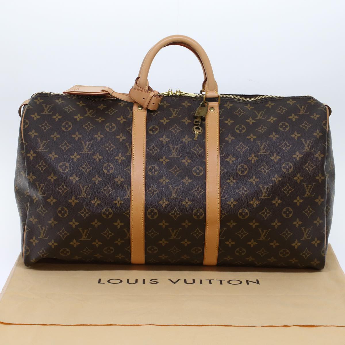 LOUIS VUITTON Monogram Keepall 55 Boston Bag M41424 LV Auth tb819