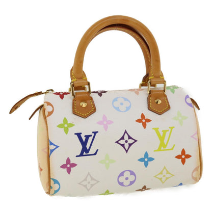 LOUIS VUITTON Monogram Multicolor Mini Speedy Hand Bag White M92645 Auth am1710g