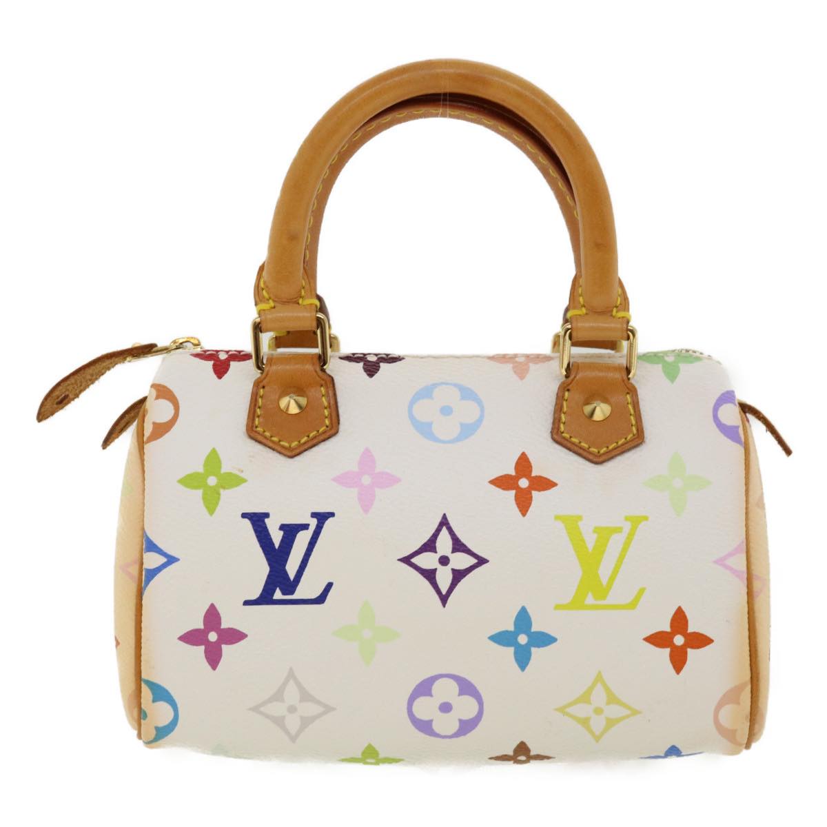 LOUIS VUITTON Monogram Multicolor Mini Speedy Hand Bag White M92645 Auth am1710g