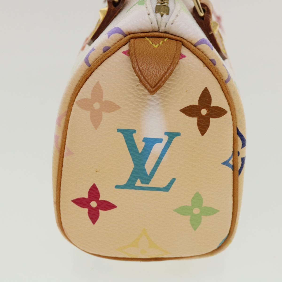 LOUIS VUITTON Monogram Multicolor Mini Speedy Hand Bag White M92645 Auth am1710g