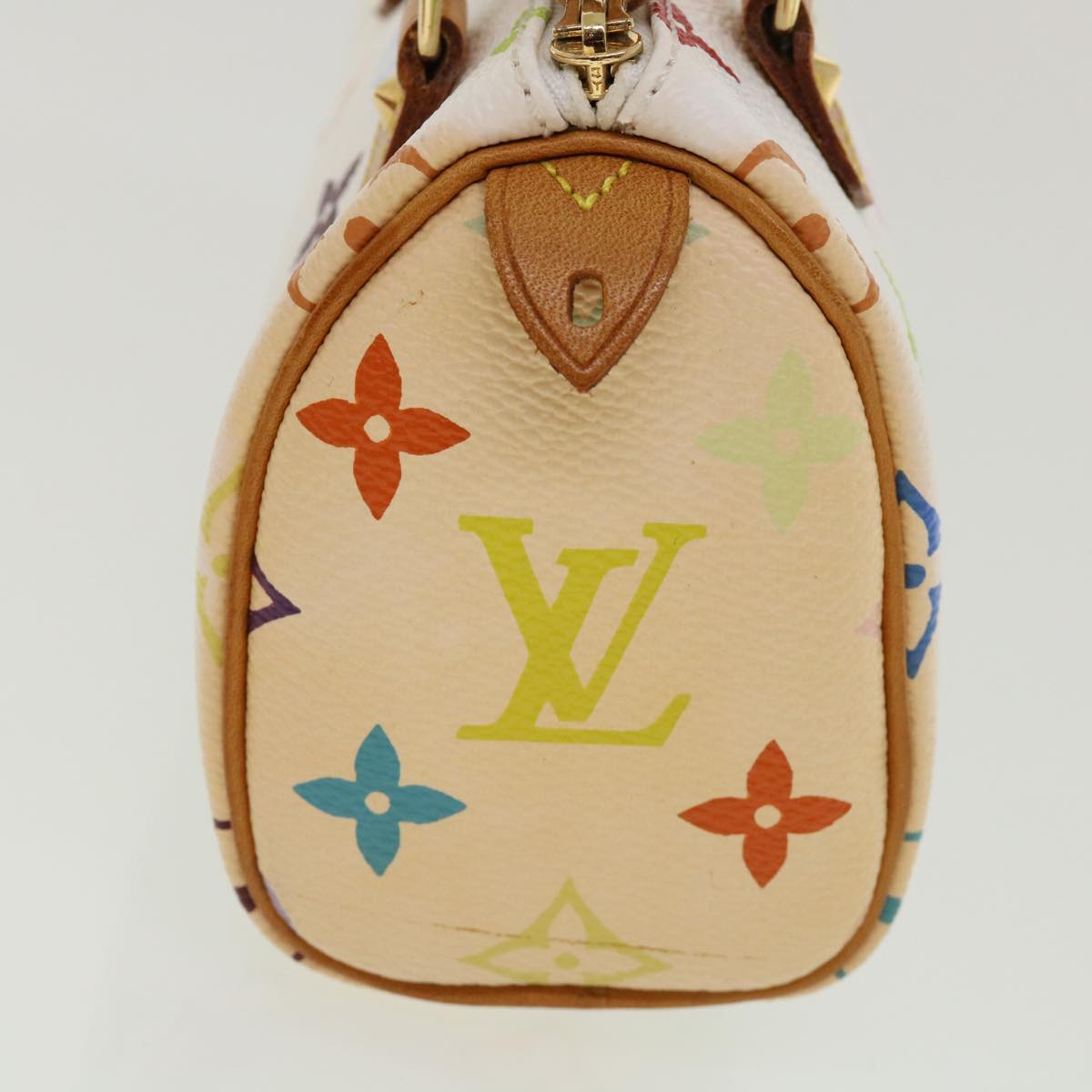 LOUIS VUITTON Monogram Multicolor Mini Speedy Hand Bag White M92645 Auth am1710g