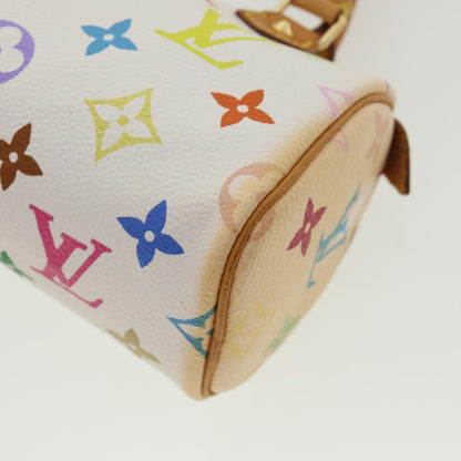 LOUIS VUITTON Monogram Multicolor Mini Speedy Hand Bag White M92645 Auth am1710g