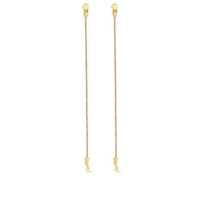 YSL Monogram Long Chain Drop Earrings